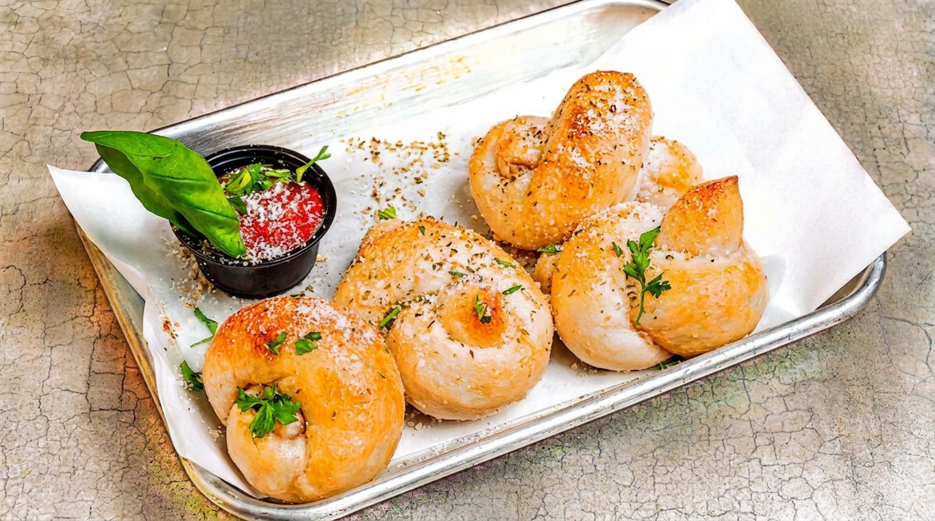 Garlic knots and wings