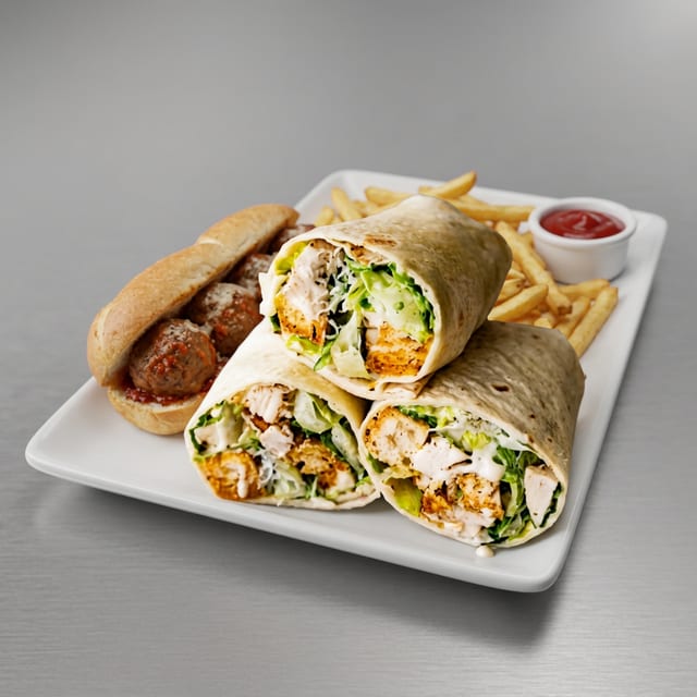 Chicken Wrap's with Fries.